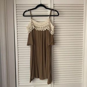 Off the shoulder olive dress